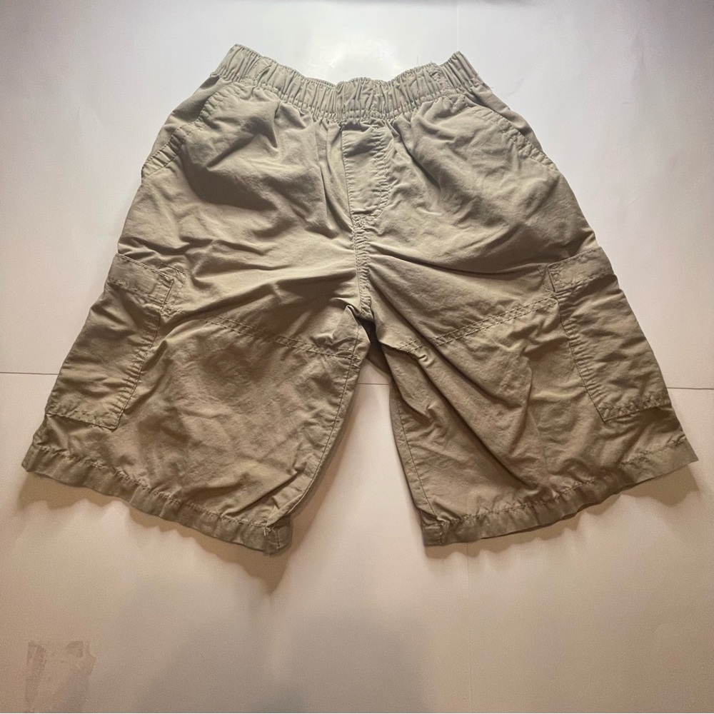 Cherokee Boys Lightweight Tan Khaki Shorts Elastic Waist Cargo Medium 8/10.